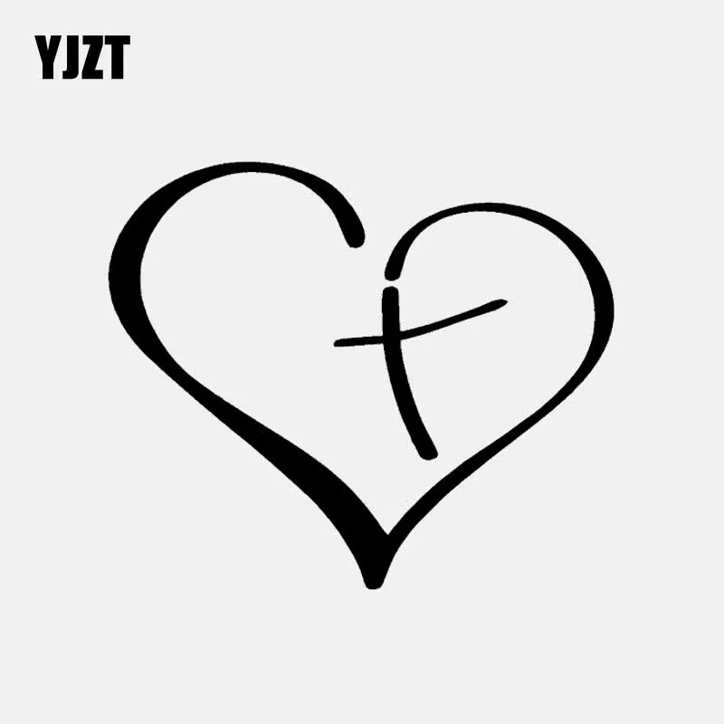 YJZT 13.1CM*11CM Heart With Cross In Center Decal Car Sticker Vinyl Christian Black/Silver C3-1268
YJZT 13.1CM*11CM Heart With Cross In Center Decal Car Sticker Vinyl Christian Black/Silver C3-1268