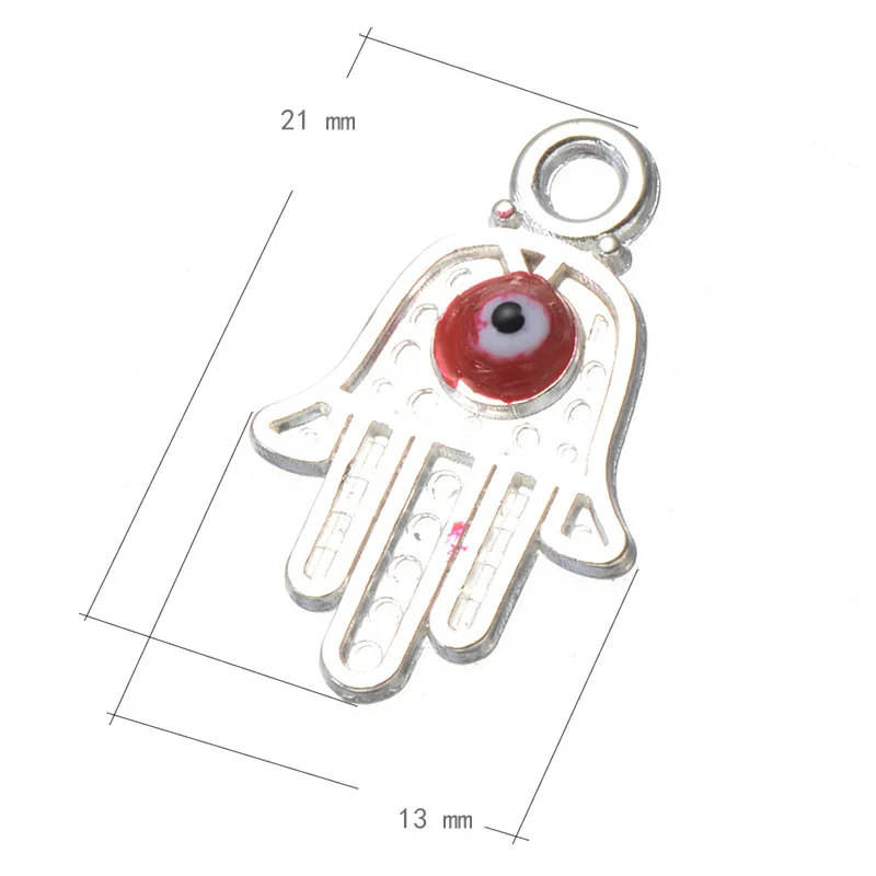 500pcs 21*13mm Diy jewelry silver color alloy enamel religious hamsa hand evil eye charms pendant for bracelet CH0241
500pcs 21*13mm Diy jewelry silver color alloy enamel religious hamsa hand evil eye charms pendant for bracelet CH0241