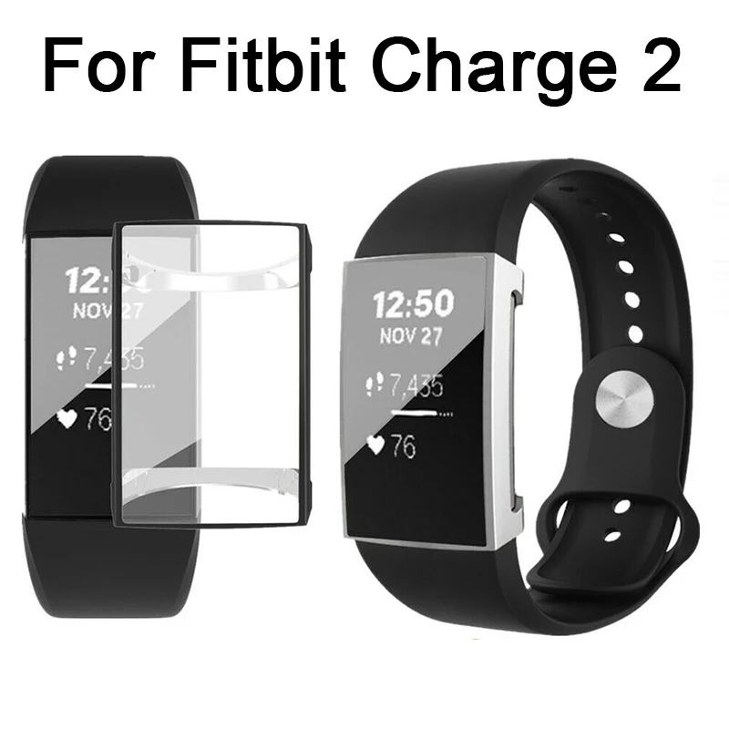 Чехол на 360 градусов для Fitbit Charge 2 защитный чехол экрана Fit Bit Charge2 сменный Браслет