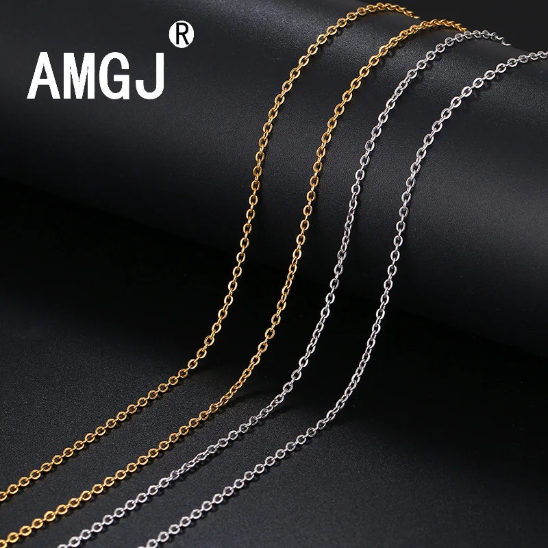 AMGJ 1 5-3 мм ширина цепочка из нержавеющей стали для мужчин и женщин Золотой