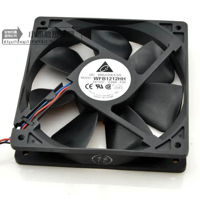 Delta wfb1212hh 12025 12cm 1225 12*12*2.5CM 120*120*25MM 12V 0.68A wind capacity dual ball bearing cooling fan
Delta wfb1212hh 12025 12cm 1225 12*12*2.5CM 120*120*25MM 12V 0.68A wind capacity dual ball bearing cooling fan