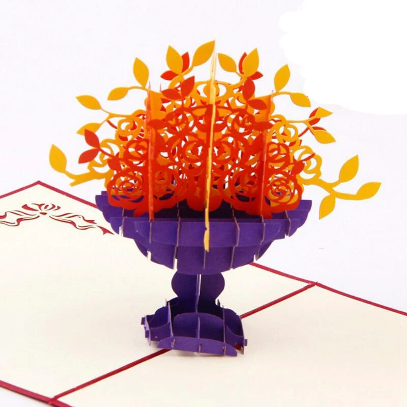 3pcs/lot Flowerpot Kirigami 3D Pop Up Laser Cut Paper Crafts Arts Birthday Christmas Greeting Card Postcards
3pcs/lot Flowerpot Kirigami 3D Pop Up Laser Cut Paper Crafts Arts Birthday Christmas Greeting Card Postcards
