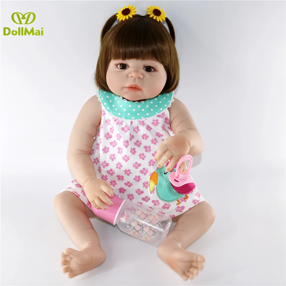 Полностью силиконовые куклы для новорожденных девочек 23 "57 см Bebes reborn boneca menina