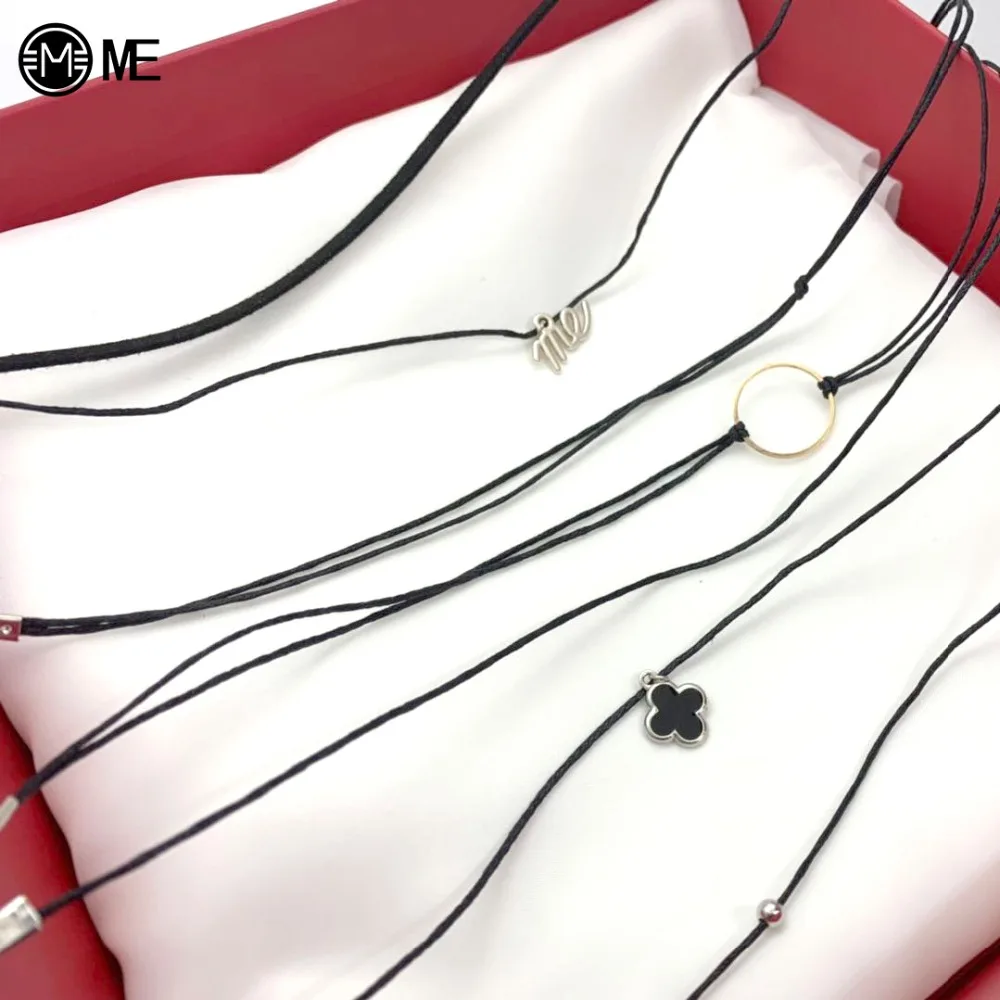 Fashion PU Leather Rope Necklace For Women Men Thin Adjustable Black Short Chain Unisex DIY Ornament Jewelry Hot Selling | Украшения и