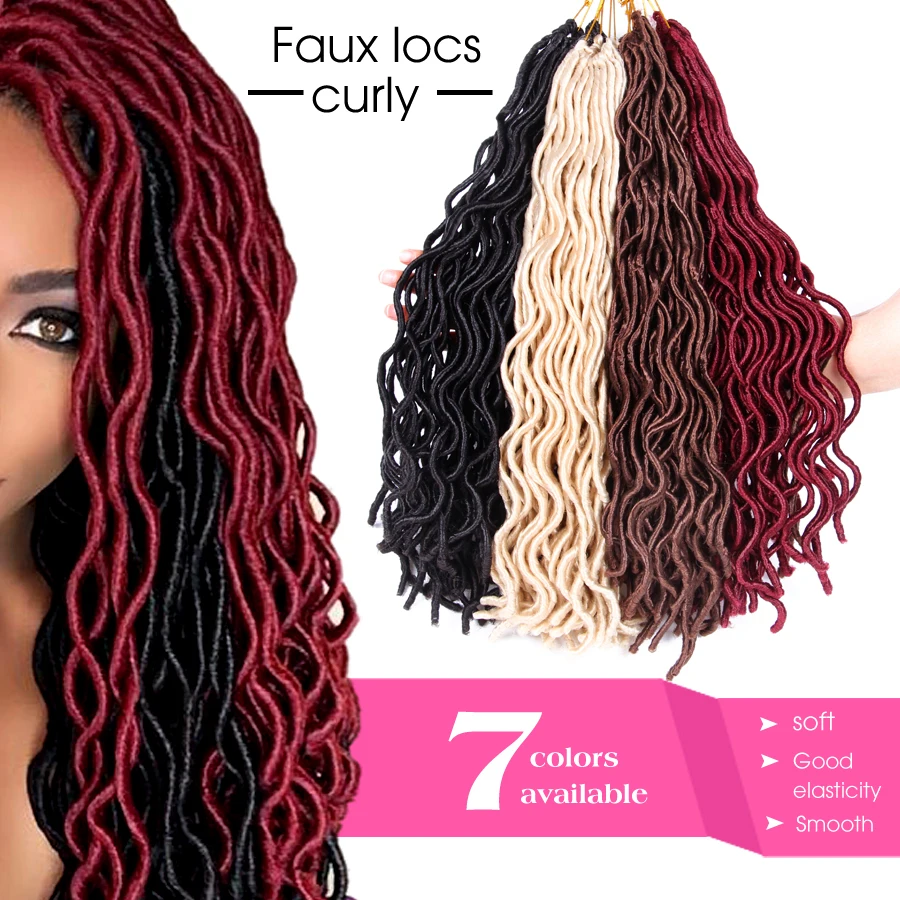 Leeons 10 "18" вязанная косами волос искусственная Locs вьющиеся 24 корни Моноволокно