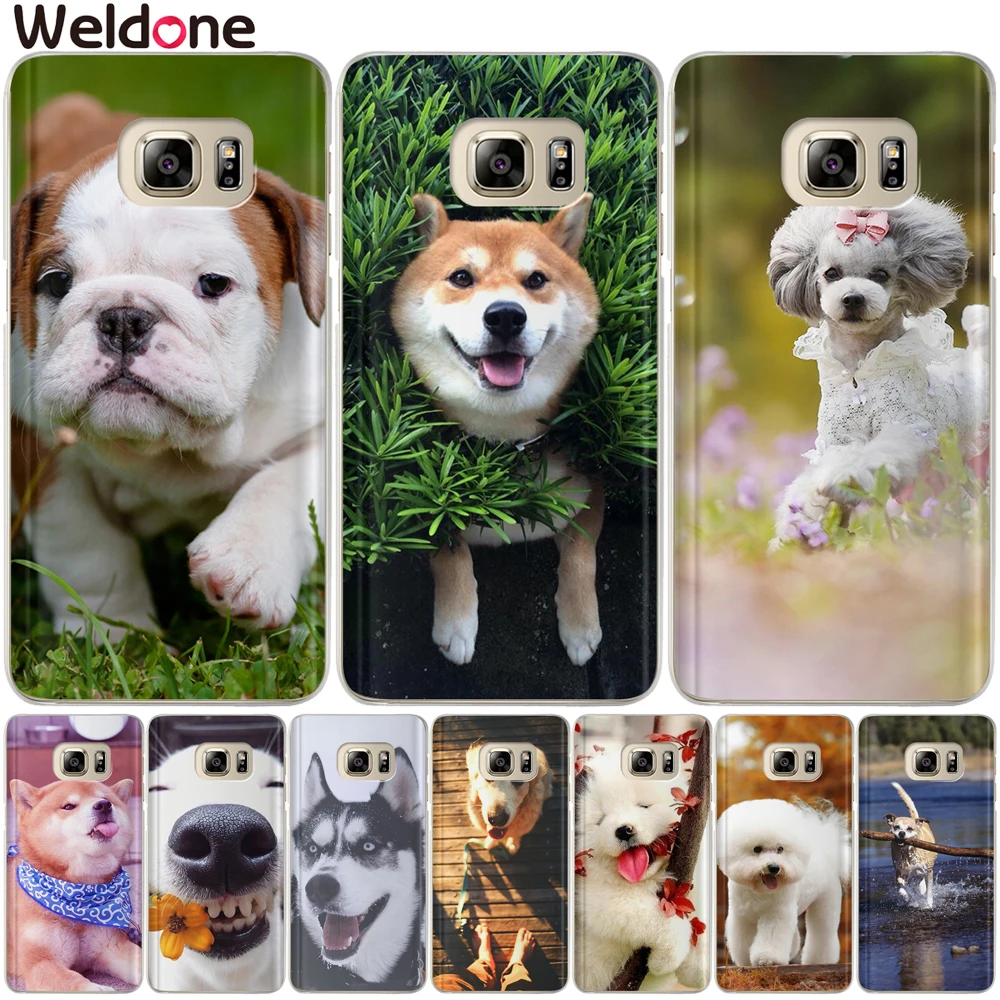 Чехол Weldone с милыми Собаками Для Samsung S9 Plus S7 S6 Edge S8 G530 J3 J7 J5 J2 prime 2016 2017 мягкие чехлы