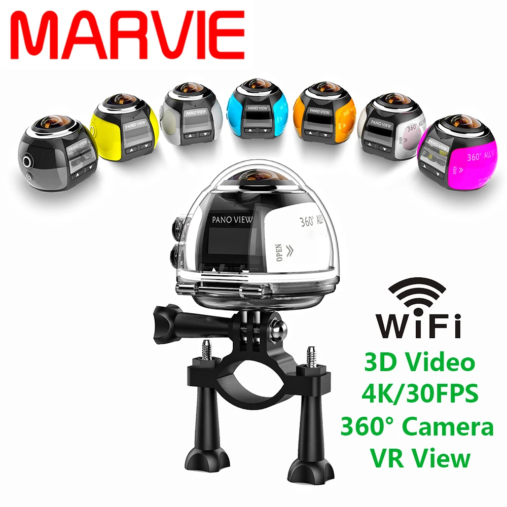 Marvie S1 горячая распродажа 4 К 16MP 360 VR Камера Ultra HD Mini панорама градусов Спорт
