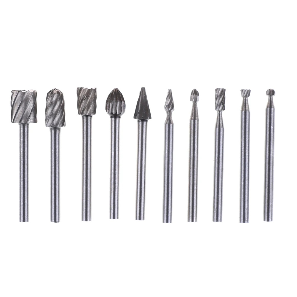 10pcs New 3mm Burrs Wood Rotary Burr Mill Cutter Drill Bit Grinder Carving For DIY Wood Stone Metal Root CarvingTools
10pcs New 3mm Burrs Wood Rotary Burr Mill Cutter Drill Bit Grinder Carving For DIY Wood Stone Metal Root CarvingTools