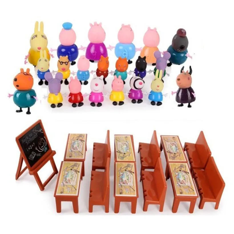 Полная серия Peppa Pig Джордж Guinea Семейные ролевые фигурки Pelucia игрушки для школьного