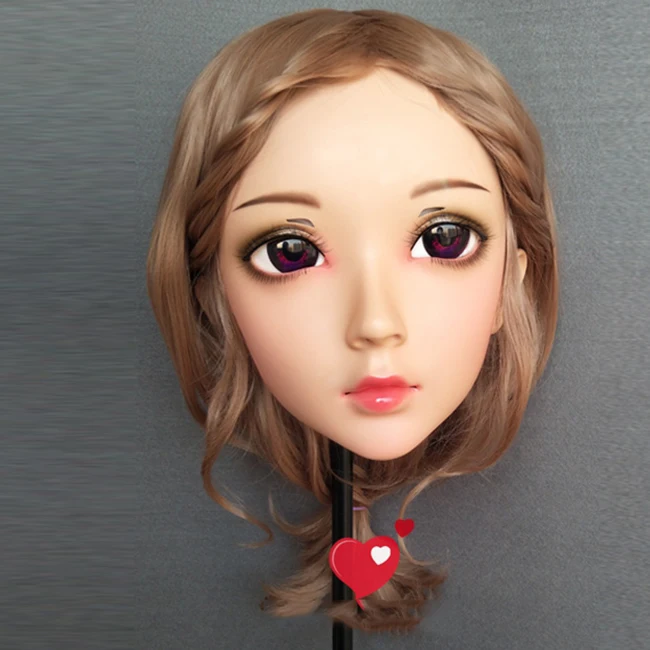 

(Wei-01)Gurglelove Женщины Милая девочка каучуковые полуголовы Kigurumi BJD Маска Косплей японское аниме ролевая маска Лолиты Трансвестит кукла