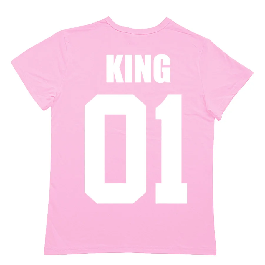 1 шт. футболка с принтом короля королевы 01 надписью семейный принт корона парные