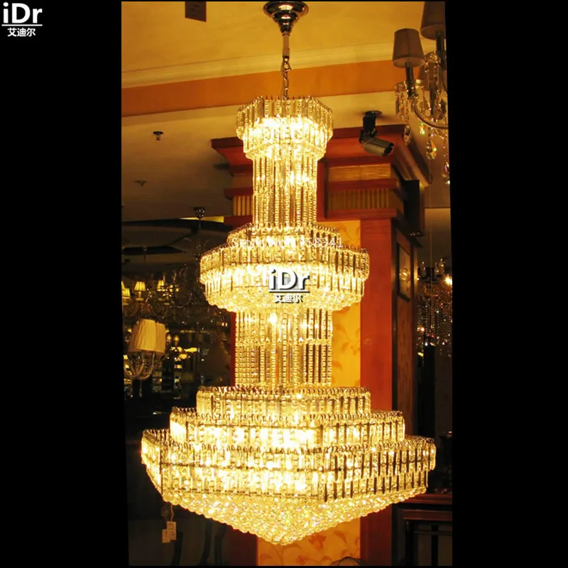 Фото Люстры Золотая люстра лампа лобби отеля Полированная Металлическая 150 см W x 250 H|gold