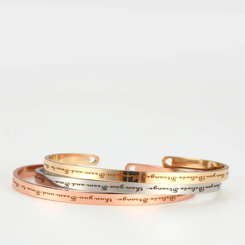 Gold Stainless Steel Gorgeous Bracelet Jewelry Inspirational you are stronger than you seem smarter than Bangle DIY Jewelry
Gold Stainless Steel Gorgeous Bracelet Jewelry Inspirational you are stronger than you seem smarter than Bangle DIY Jewelry