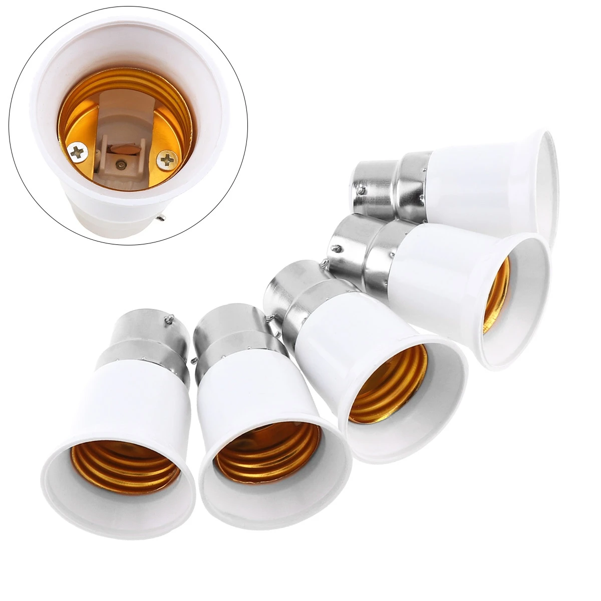 5pcs/lot B22 to E27 E14 toE27 LED Bulb Base Adapter Universal Light Converter Lamp Socket Holder LED Bulb Sockets E27 screw bulb
5pcs/lot B22 to E27 E14 toE27 LED Bulb Base Adapter Universal Light Converter Lamp Socket Holder LED Bulb Sockets E27 screw bulb