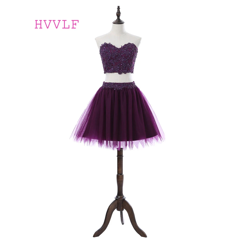 Purple Homecoming Dresses A-line Sweetheart Short Mini Tulle Lace Beaded Two Pieces Elegant Cocktail Dresses
Purple Homecoming Dresses A-line Sweetheart Short Mini Tulle Lace Beaded Two Pieces Elegant Cocktail Dresses