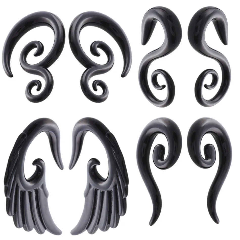 MODRSA 1Pair Acrylic Spiral Ear Stretcher 5 Styles Black Snails Horn Ear Plugs And Tunnel Ear Expanders Body Piercing Jewelry
MODRSA 1Pair Acrylic Spiral Ear Stretcher 5 Styles Black Snails Horn Ear Plugs And Tunnel Ear Expanders Body Piercing Jewelry