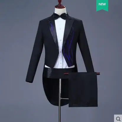 Singer chorus stage black diamond clothing for men Tuxedo suit set with pants mens wedding suits costume man formal dress tie
Singer chorus stage black diamond clothing for men Tuxedo suit set with pants mens wedding suits costume man formal dress tie