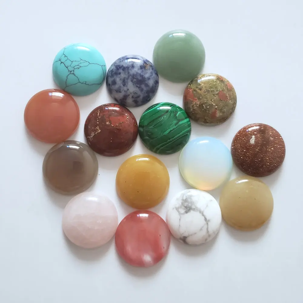 2018 HOT quality assorted natural stones mixed round cabochon beads 25mm for jewelry making Wholesale 10pcs/lot
2018 HOT quality assorted natural stones mixed round cabochon beads 25mm for jewelry making Wholesale 10pcs/lot