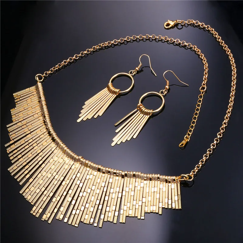 Tassel Necklace And Drop Earrings Indian Jewelry Set Women 2016 New Gold Color Costume Party Jewelry NE1863
Tassel Necklace And Drop Earrings Indian Jewelry Set Women 2016 New Gold Color Costume Party Jewelry NE1863