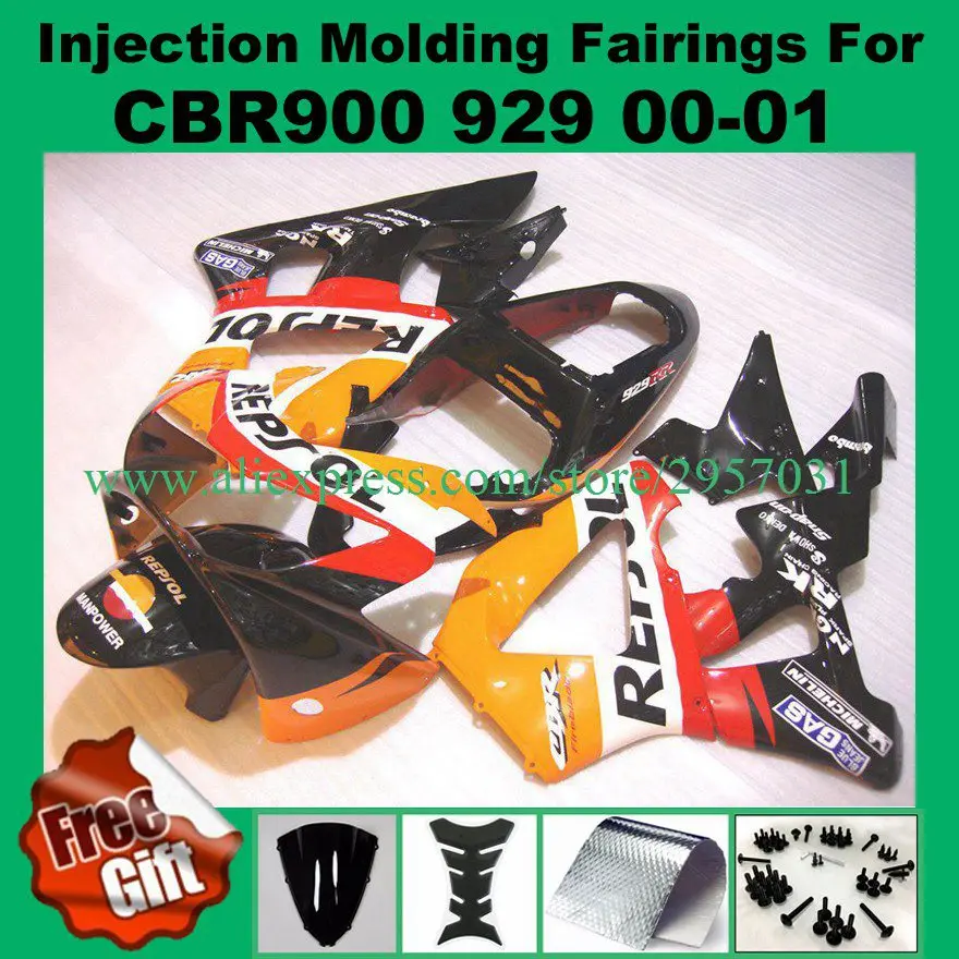 Free screws+gifts Injection mold Fairing Kit for HONDA CBR900RR 929 00 01 Red Orange Black CBR900RR 2000 2001 CBR900 ABS Fairing
Free screws+gifts Injection mold Fairing Kit for HONDA CBR900RR 929 00 01 Red Orange Black CBR900RR 2000 2001 CBR900 ABS Fairing