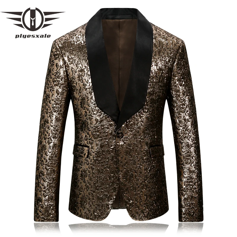 Plyesxale Gold Blazer For Men 2018 Slim Fit Mens Floral Blazer Stage Costumes For Singers Vintage Party Wear Casual Suit Q251
Plyesxale Gold Blazer For Men 2018 Slim Fit Mens Floral Blazer Stage Costumes For Singers Vintage Party Wear Casual Suit Q251