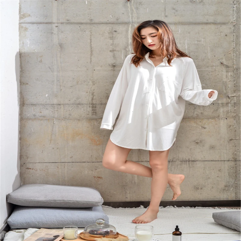 Sleeping Dress Women 2021 New Boyfriend Nightgowns Modal Solid Nightshirts For Womens Button Up Sexy Nighty Shirtdress MA50143
Sleeping Dress Women 2021 New Boyfriend Nightgowns Modal Solid Nightshirts For Womens Button Up Sexy Nighty Shirtdress MA50143