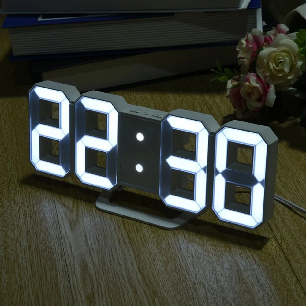 8 форменный светодиодный дисплей Настольные Цифровые настольные часы термометр