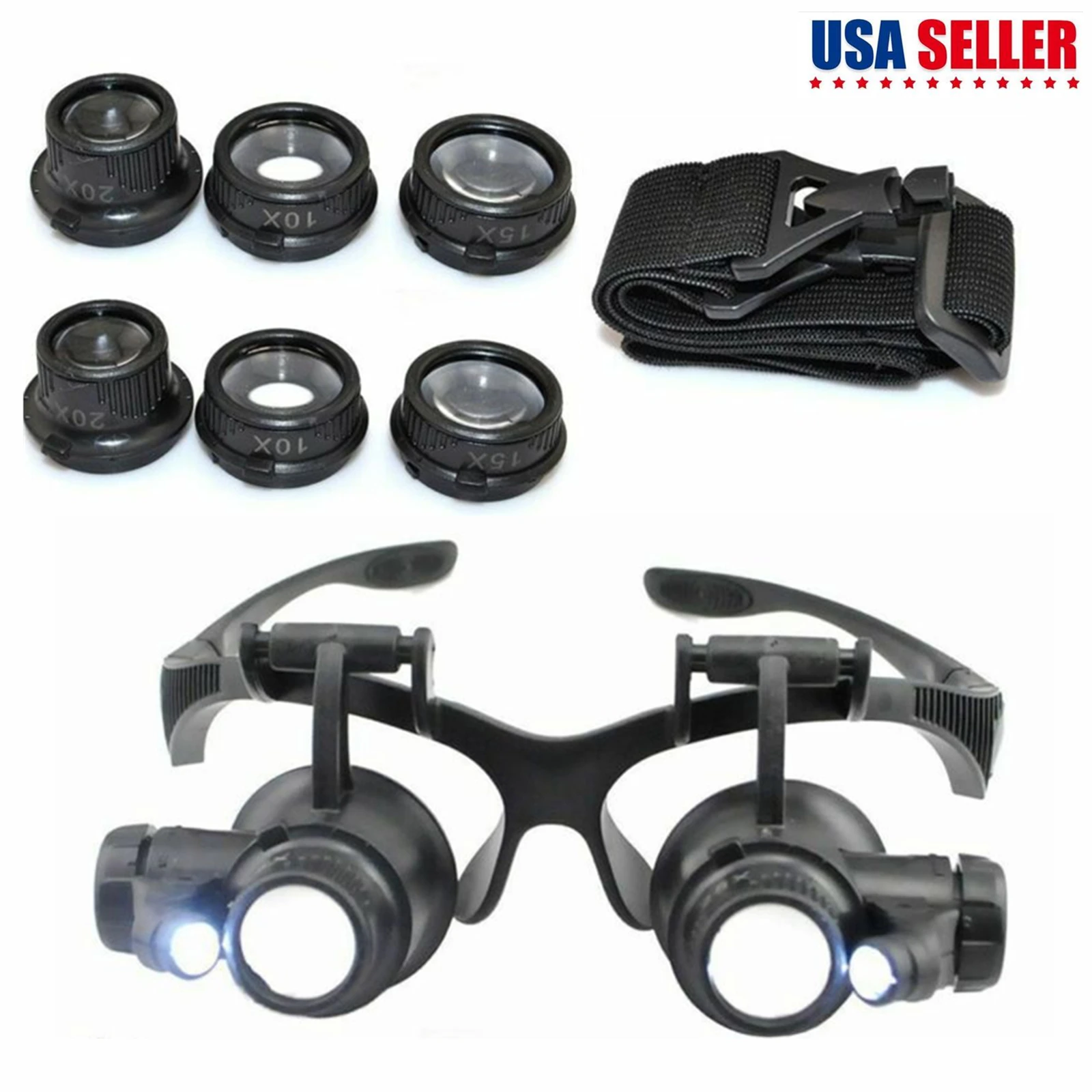 Headband Glasses Magnifier With LED Light 10X 15X 20X 25X Replaceable Lens Magnifying Eye Glass Loupe For Jewelry Repair Kit
Headband Glasses Magnifier With LED Light 10X 15X 20X 25X Replaceable Lens Magnifying Eye Glass Loupe For Jewelry Repair Kit