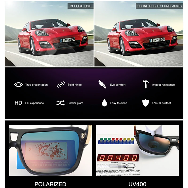DUBERY Summer Polarized Sunglasses Men's Driver Shades Male Sun Glasses For Men Clear 2019 Luxury Brand Designer Oculos
DUBERY Summer Polarized Sunglasses Men's Driver Shades Male Sun Glasses For Men Clear 2019 Luxury Brand Designer Oculos