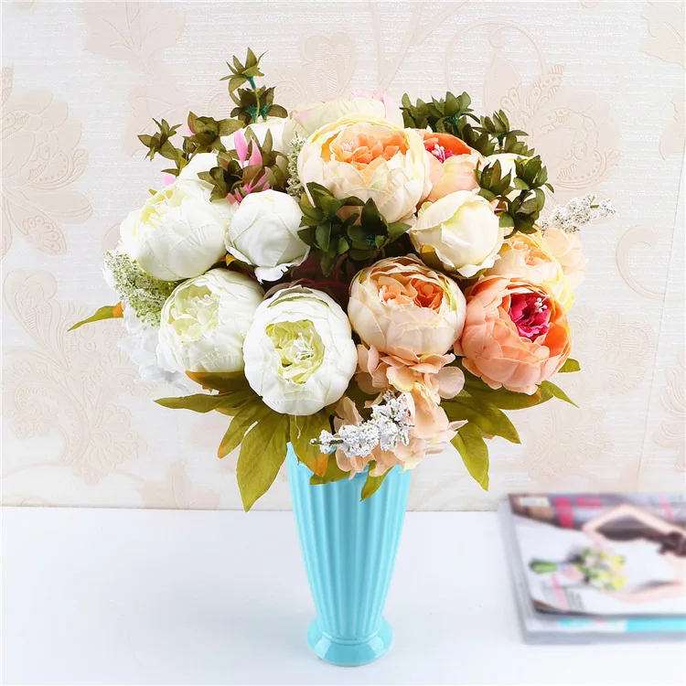 New 13 Branch Bouquet Artificial Flowers Peony Vivid Fake Silk Rose Bridal Wedding Decor Wreath Gland Home Christmas Accessories
New 13 Branch Bouquet Artificial Flowers Peony Vivid Fake Silk Rose Bridal Wedding Decor Wreath Gland Home Christmas Accessories