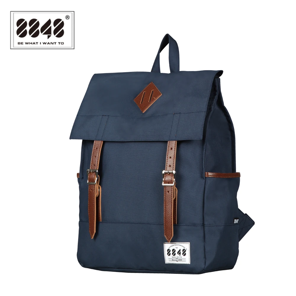 8848 Модный женский холщовый рюкзак синие водонепроницаемые школьные сумки 15 6