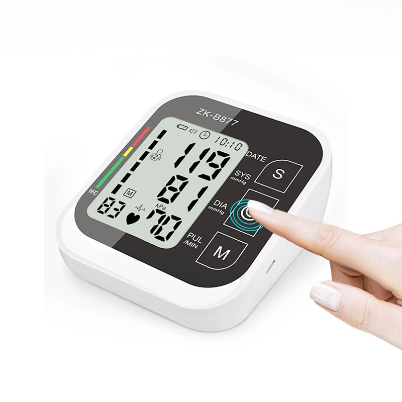 

JZIKI Upper Arm Blood Pressure Monitor Heart Beat Meter Machine Digital Lcd Tonometer Sphygmomanometer Measuring Automatic Black