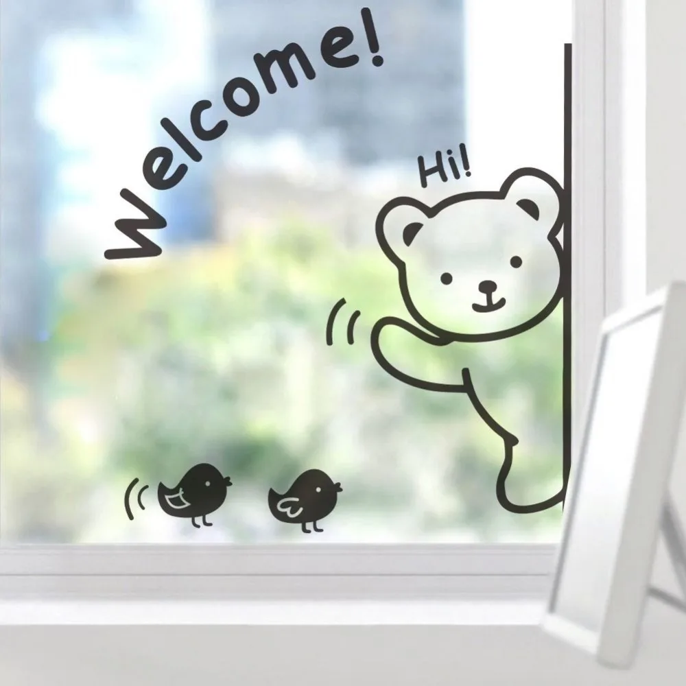 Cute Cartoon Bear Welcome Vinyl Wall Sticker Glass Door Wall Decal Funny Dog Animal Art Vinyl Mural Home Window Decoration A-12
Cute Cartoon Bear Welcome Vinyl Wall Sticker Glass Door Wall Decal Funny Dog Animal Art Vinyl Mural Home Window Decoration A-12