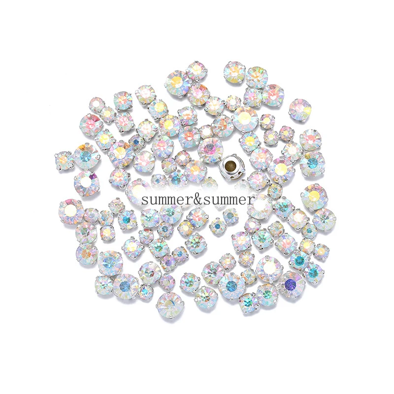 NEW ! MIX Size/some Size crystal AB 4mm-8mm Glass Sew-on Rhinestones Silver or Gold Bottom DIY Women's Dresses 50pcs-200pcs
NEW ! MIX Size/some Size crystal AB 4mm-8mm Glass Sew-on Rhinestones Silver or Gold Bottom DIY Women's Dresses 50pcs-200pcs