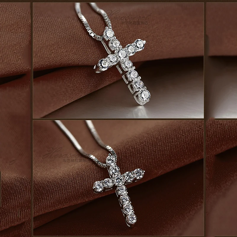 Collier Femme New Fashion Cross Silver Necklaces & Pendants Collares for Women men Zircon Elements Crystals Pendant
Collier Femme New Fashion Cross Silver Necklaces & Pendants Collares for Women men Zircon Elements Crystals Pendant