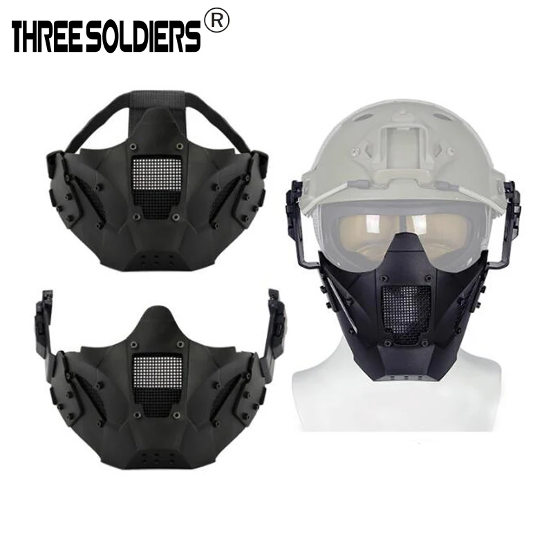 Outdoor tactical iron Samurai half face protective mask, multifunctional face mask, helmet mounted outdoor tactical equipment.
Outdoor tactical iron Samurai half face protective mask, multifunctional face mask, helmet mounted outdoor tactical equipment.