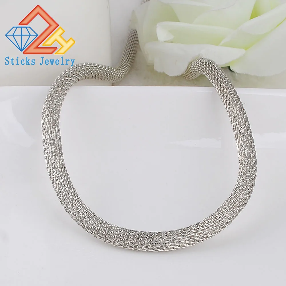 Fashion Net Chain Necklace50 mmX6 mm White K Plated Round Shape Unisex Metal Trendy Necklace Sticks Jewelry
Fashion Net Chain Necklace50 mmX6 mm White K Plated Round Shape Unisex Metal Trendy Necklace Sticks Jewelry