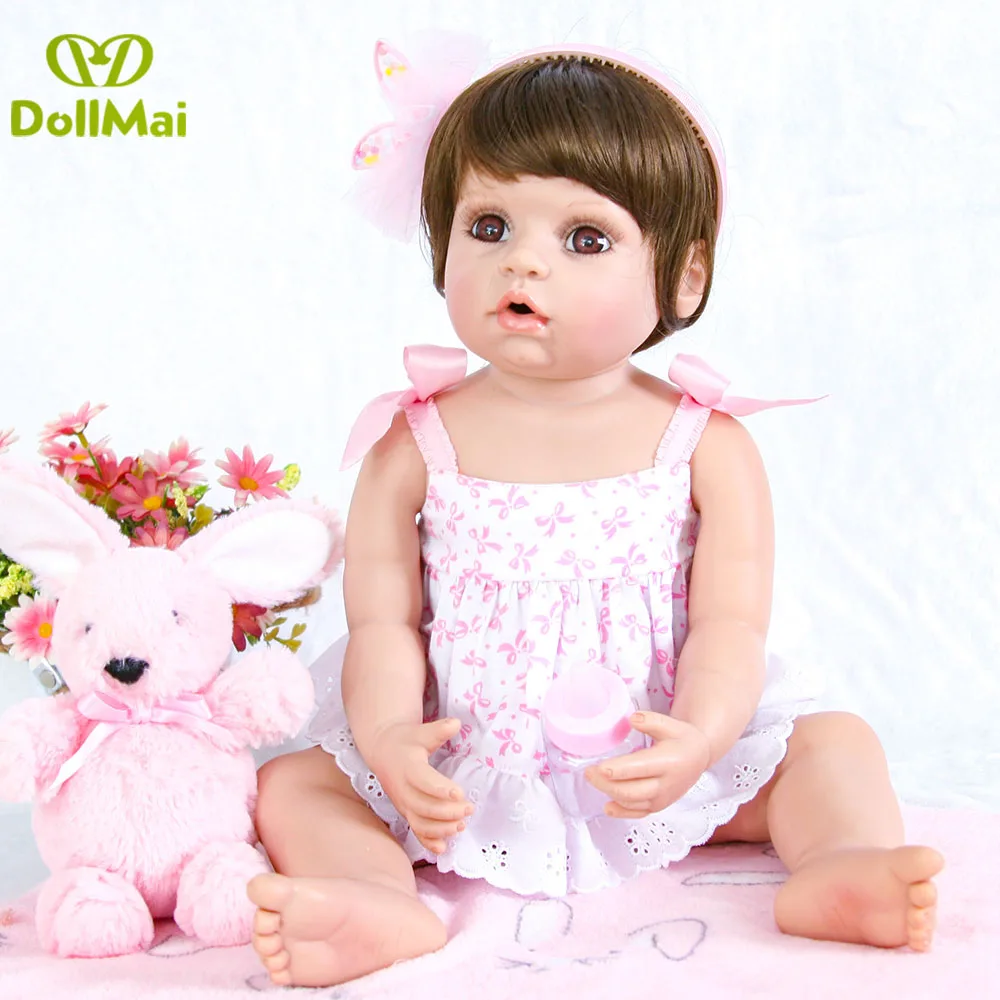 55 см кукла для новорожденных полностью силиконовая виниловая Bebe Reborn Realista