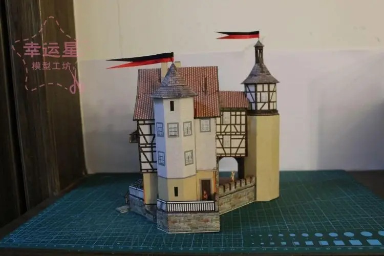 Средневековая архитектура 1/87 немецкий маленький замок 3D бумажная модель DIY