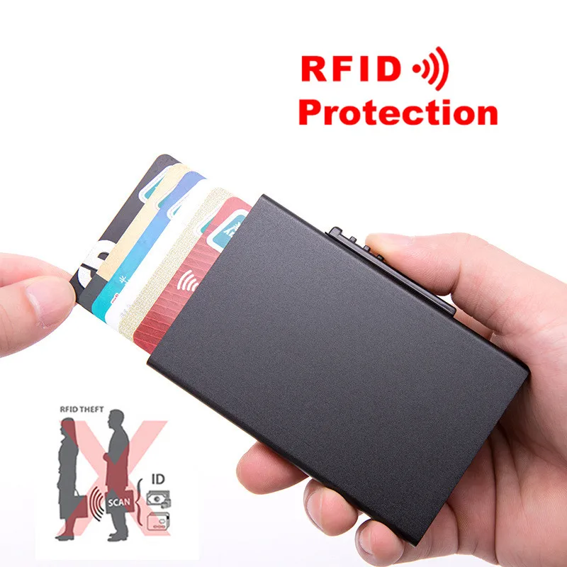 2019 New Aluminum Alloy Credit Card Holder Slim Anti RFID ID/Bank Card Holder RFID Protection Wallet Quality Metal Case Box
2019 New Aluminum Alloy Credit Card Holder Slim Anti RFID ID/Bank Card Holder RFID Protection Wallet Quality Metal Case Box