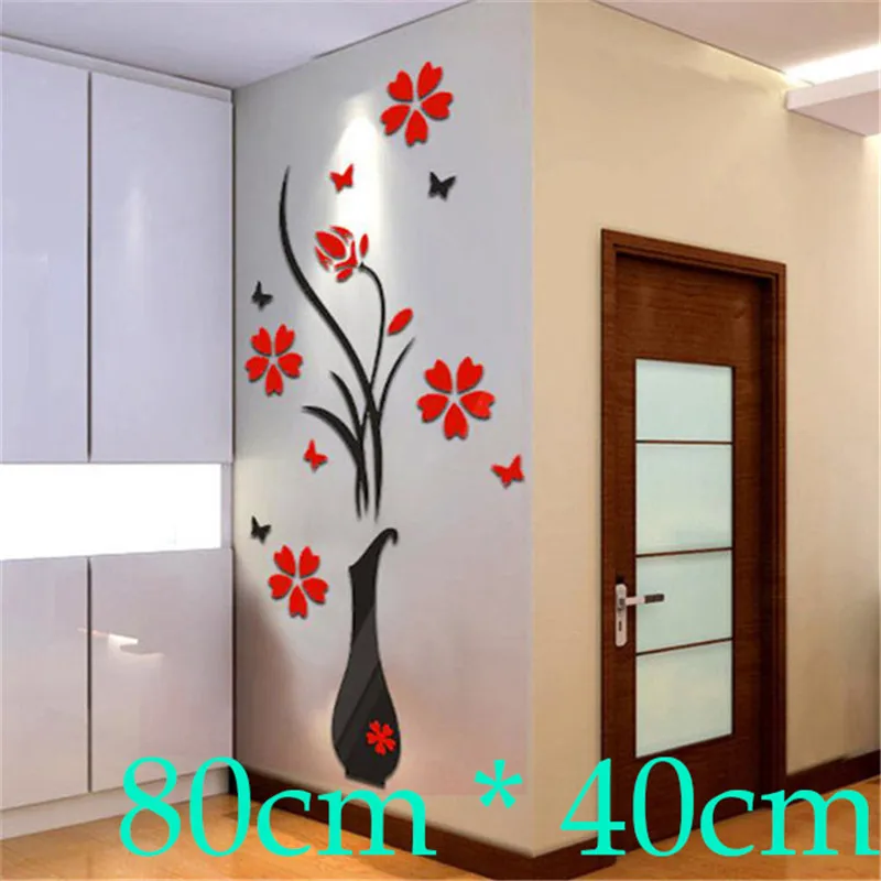 80CM*40CM DIY Home Decor Vase Simle Flower Tree Posters Decoration Crystal Arcylic 3D Wall Stickers Decal Home Decor For Home
80CM*40CM DIY Home Decor Vase Simle Flower Tree Posters Decoration Crystal Arcylic 3D Wall Stickers Decal Home Decor For Home