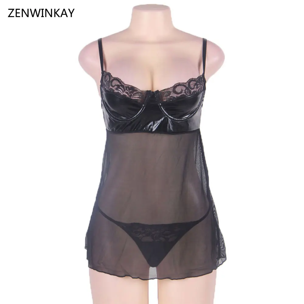 Черное неглиже Babydoll нижнее белье сексуальное эротическое платье костюм для