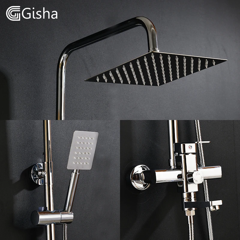 Gisha Bathroom Rainfall Shower Faucets Set Brass Single Handle Mixer Tap Wall Mounted Bath Showers Sets Column Panel G5004
Gisha Bathroom Rainfall Shower Faucets Set Brass Single Handle Mixer Tap Wall Mounted Bath Showers Sets Column Panel G5004