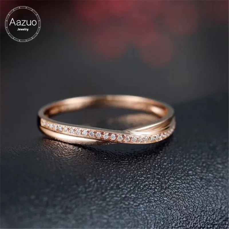 Aazuo 18K Rose Gold Real Diamonds 0.06ct IJ Si1 X Lines Ring for Woman Charm Jewelry Fashion Love Gift Real Gold Au750
Aazuo 18K Rose Gold Real Diamonds 0.06ct IJ Si1 X Lines Ring for Woman Charm Jewelry Fashion Love Gift Real Gold Au750