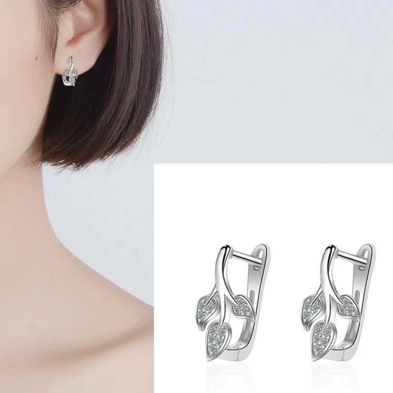TJP New Fashion Leaf Silver Plated Earrings For Women Engagement Party Shiny Austrian Rhinestones Hoop Earrings Jewelry
TJP New Fashion Leaf Silver Plated Earrings For Women Engagement Party Shiny Austrian Rhinestones Hoop Earrings Jewelry