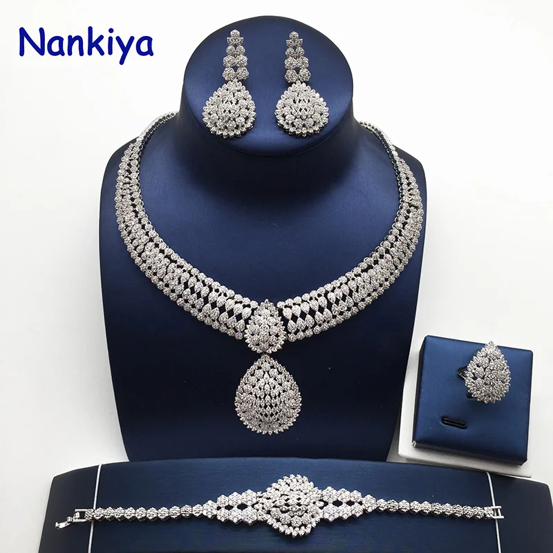 Nankiya Luxury Brilliant Big Wedding Zirconia Sets Water-drop Shape New Dubai Women Nigerian Jewelry Set Dress Accessories NC599
Nankiya Luxury Brilliant Big Wedding Zirconia Sets Water-drop Shape New Dubai Women Nigerian Jewelry Set Dress Accessories NC599