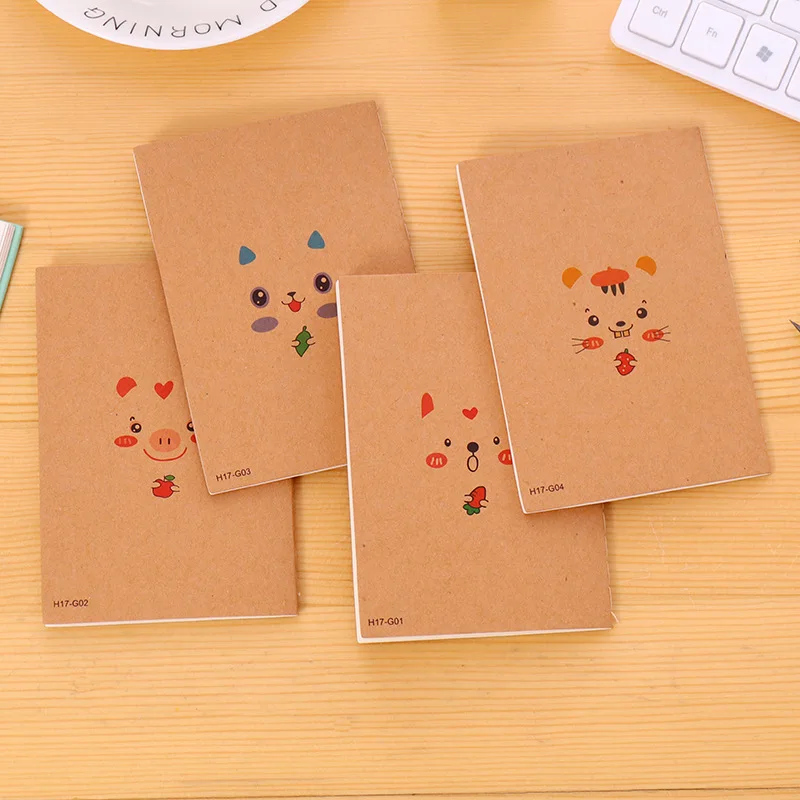 4pcs/pack Cute Animals Notebook Notepad Diary Planner Sketchbook for School Students Office Supplies Study Gift | Канцтовары для