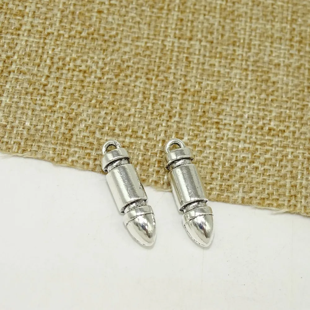 DIY Jewelry Findings Wholesales Antique Silver Bullet Charm Pendants For Pendant Necklace /Bracelet Fitting
DIY Jewelry Findings Wholesales Antique Silver Bullet Charm Pendants For Pendant Necklace /Bracelet Fitting