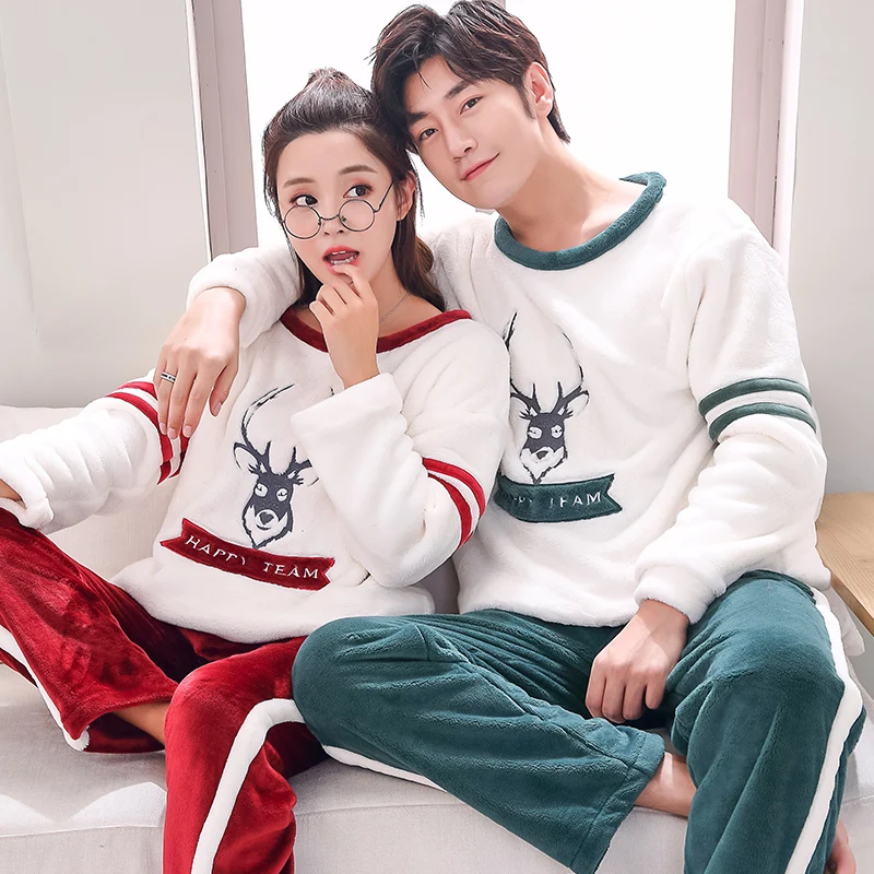 Winter Thick Warm Flannel Couple Pyjamas Cartoon Long Sleeve Round Neck Casual Soft Plus Size M-3XL Lovers Coral Fleece Pajamas
Winter Thick Warm Flannel Couple Pyjamas Cartoon Long Sleeve Round Neck Casual Soft Plus Size M-3XL Lovers Coral Fleece Pajamas