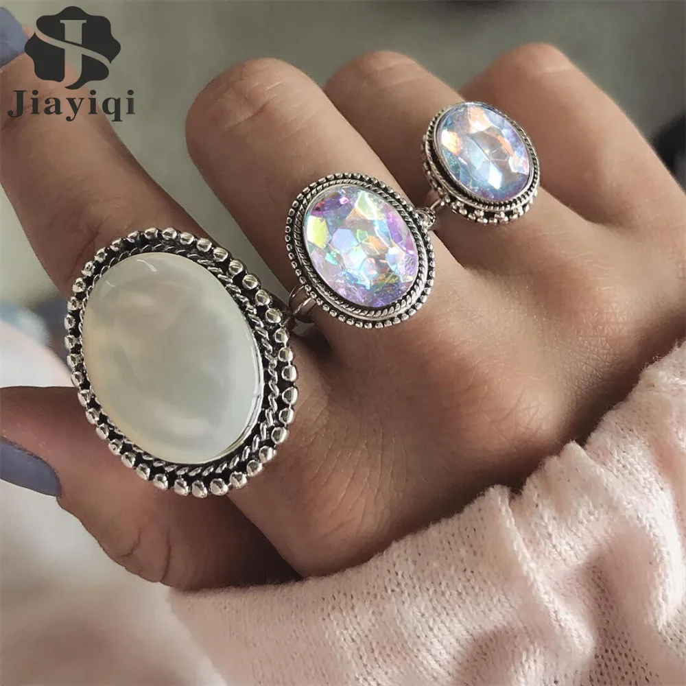 Jiayiqi 3 шт./компл. ретро для женщин Boho Винтаж Панк Миди палец кольца богемный